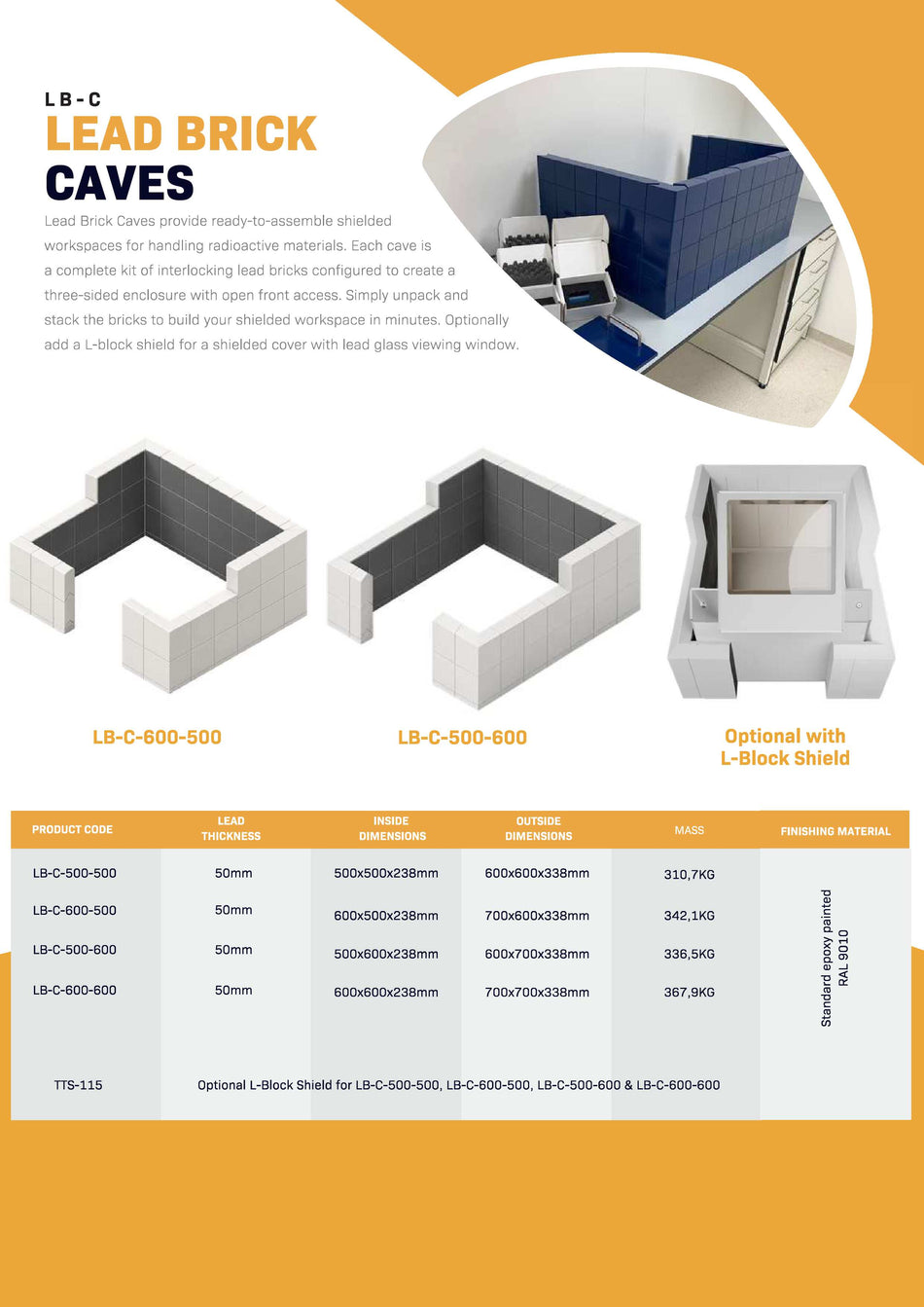 Interlocking modular lead bricks