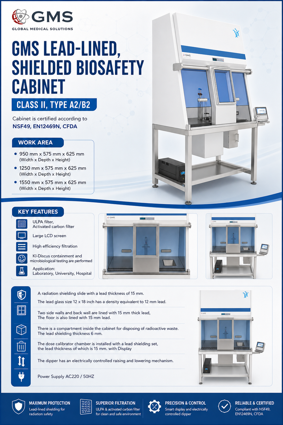 Shielded Biosafety Cabinet - Class II, Type A2/B2