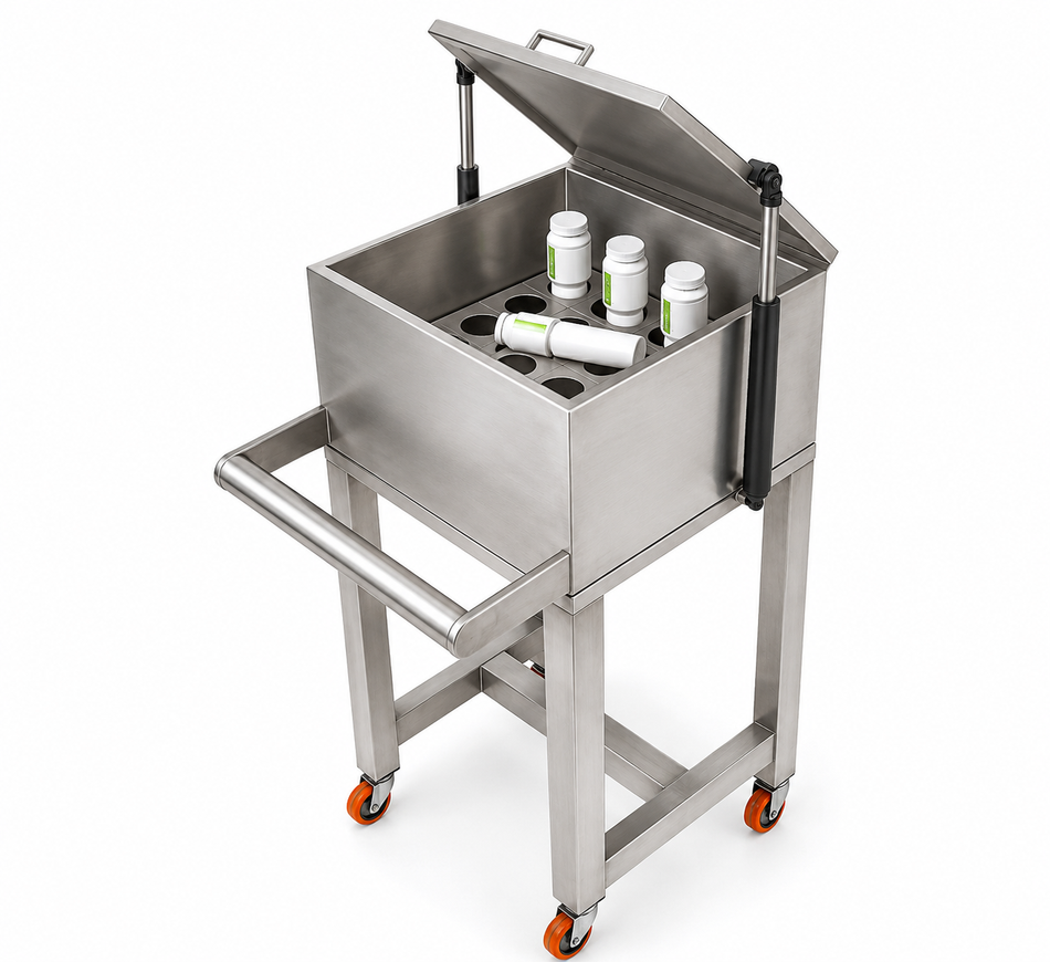 Unit Dose Pig Shield and Transport Cart - 6mm Pb